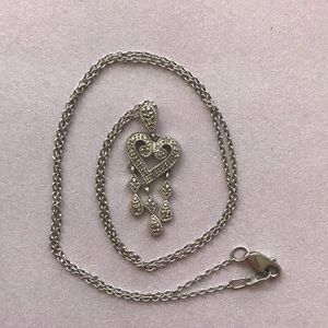 Dainty heart diamond necklace